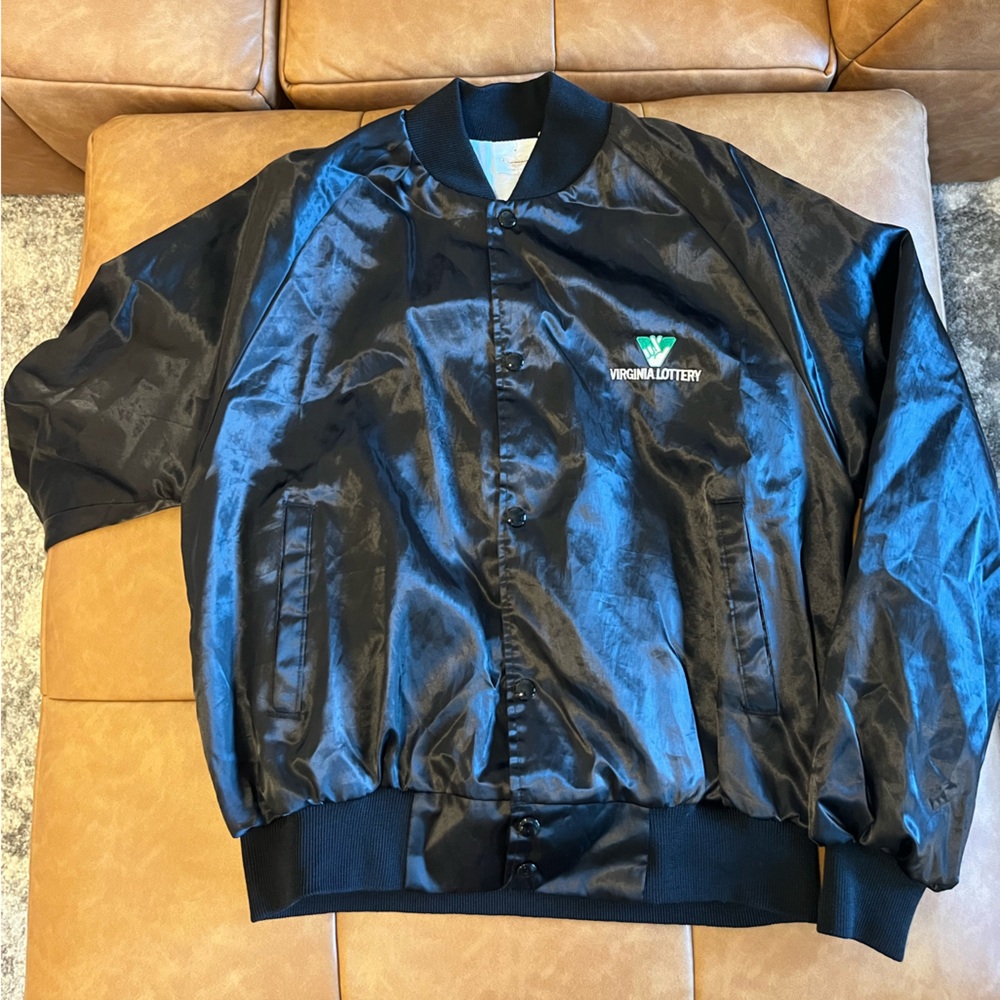 Vintage “Virginia Lottery” Satin Bomber Jacket